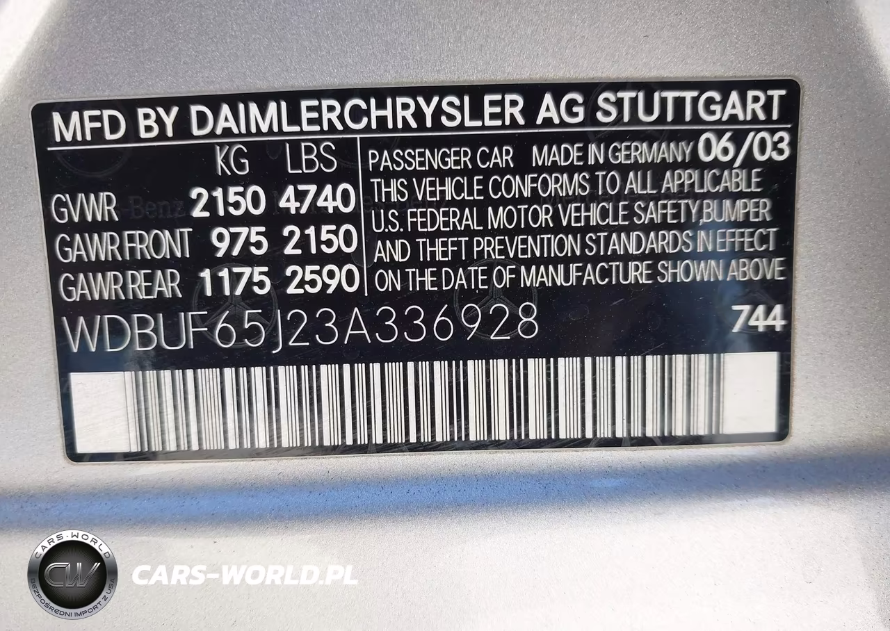 2003 Mercedes-Benz E 320 VIN:WDBUF65J23A336928 - 9