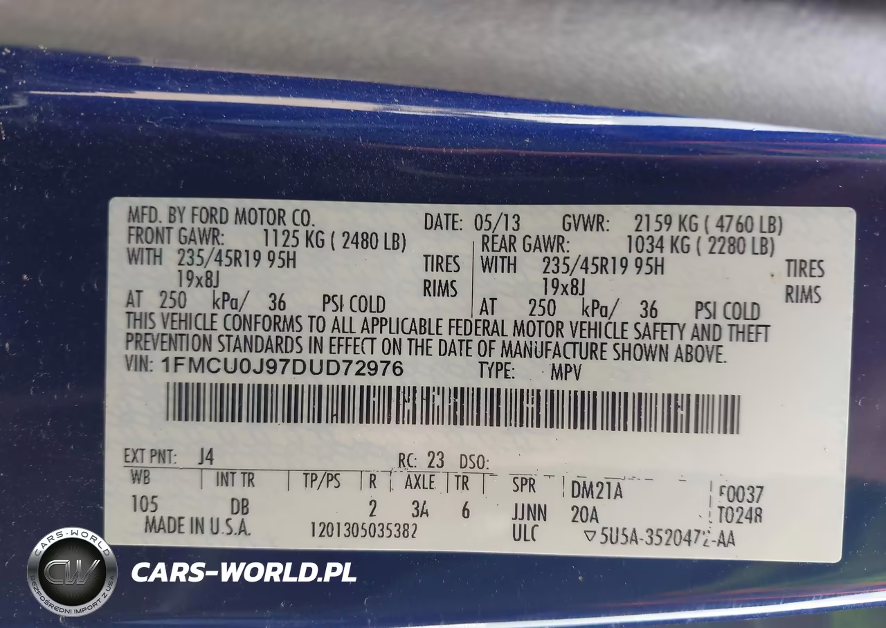 2013 Ford Escape Titanium VIN:1FMCU0J97DUD72976 - 9