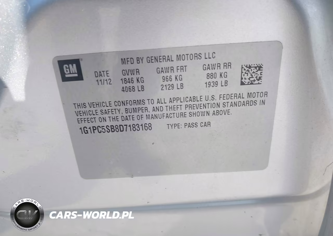 2013 Chevrolet Cruze 1Lt Auto VIN:1G1PC5SB8D7183168 - 9