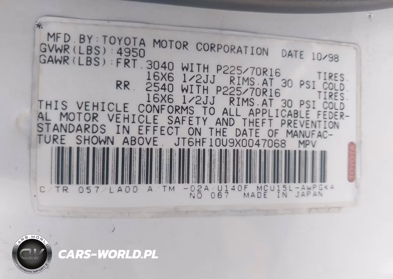 1999 Lexus Rx 300 VIN:JT6HF10U9X0047068 - 9