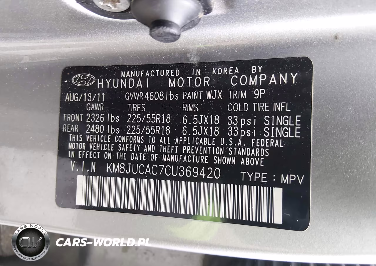 2012 Hyundai Tucson Limited VIN:KM8JUCAC7CU369420 - 9