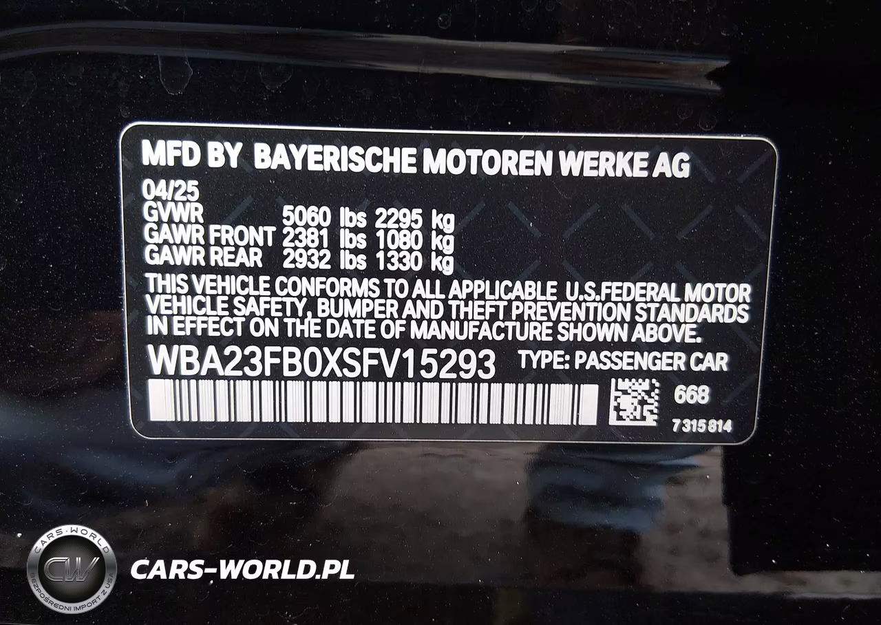 2025 BMW 430I Gran Coupe VIN:WBA23FB0XSFV15293 - 9