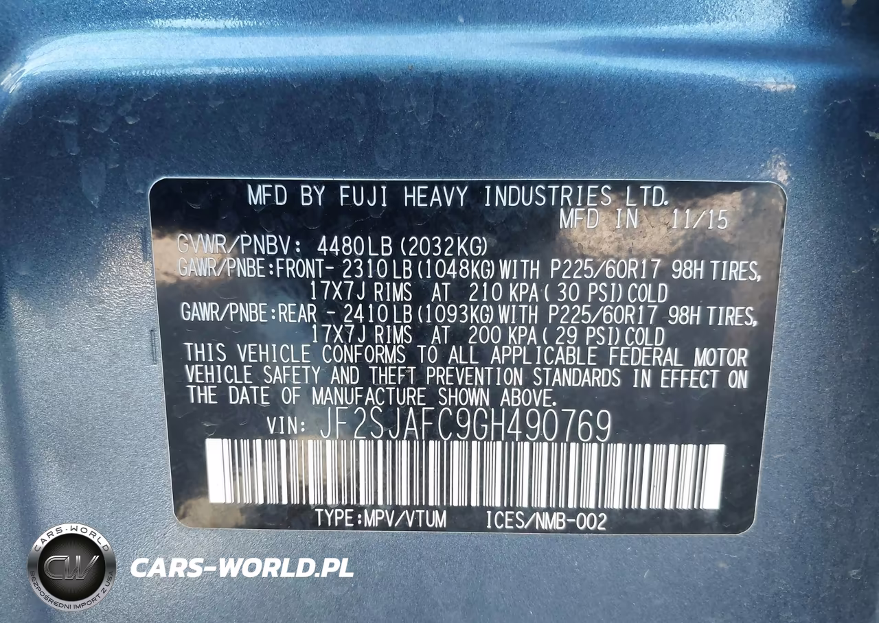 2016 Subaru Forester 2.5I Premium VIN:JF2SJAFC9GH490769 - 9