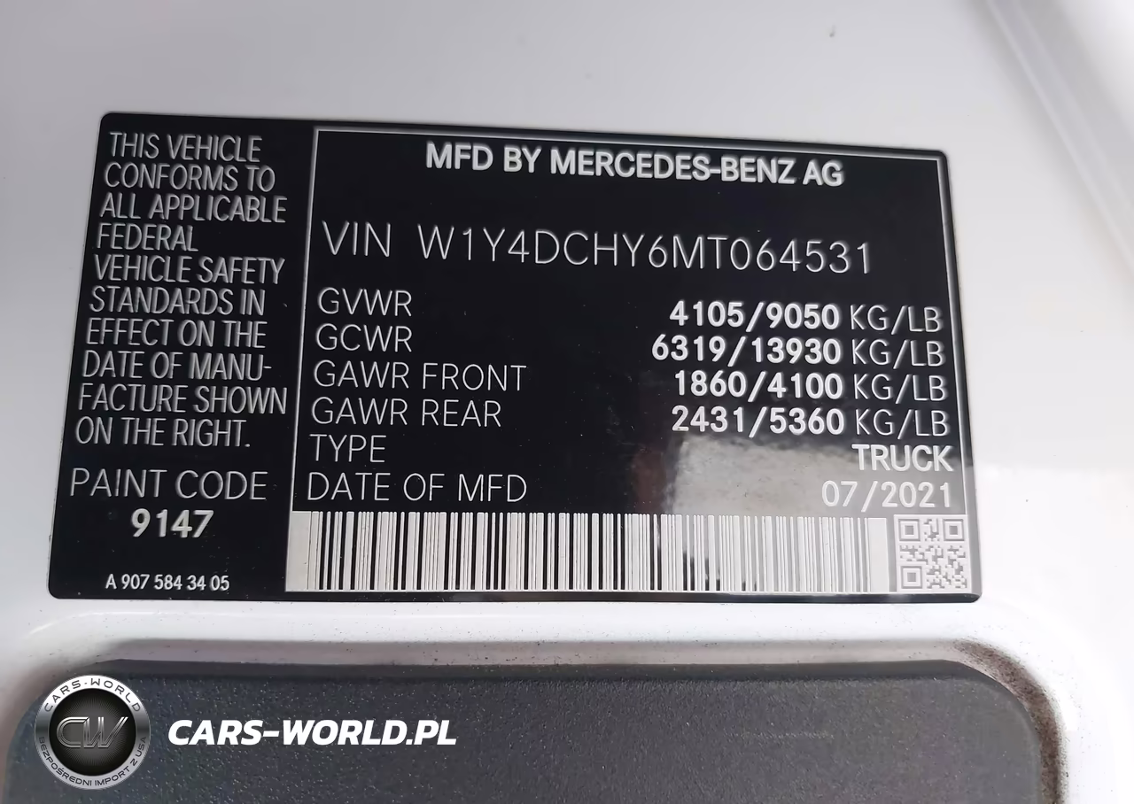 2021 Mercedes-Benz Sprinter 2500 High Roof I4 Diesel VIN:W1Y4DCHY6MT064531 - 9