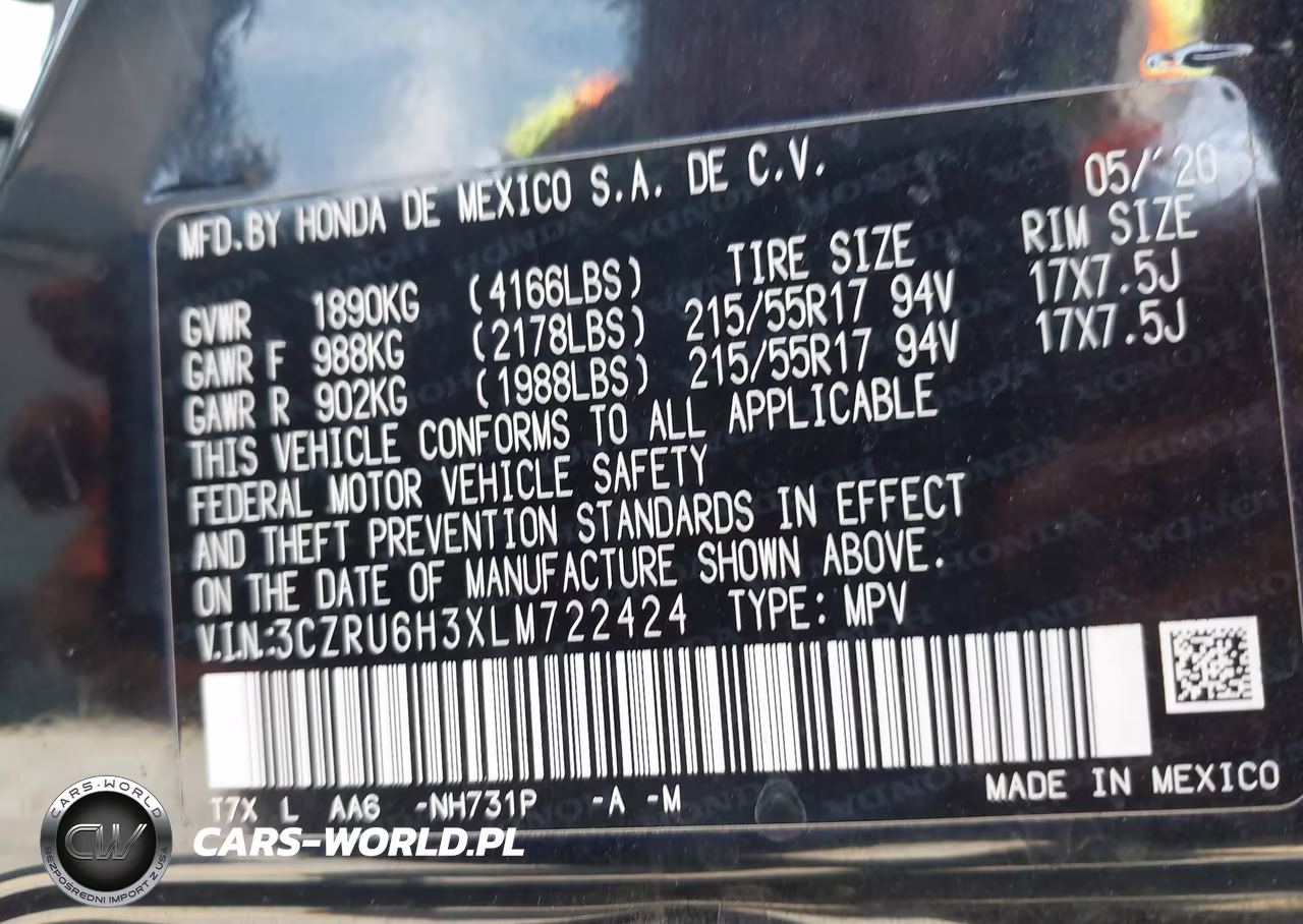 2020 Honda Hr-V Awd Lx VIN:3CZRU6H3XLM722424 - 9