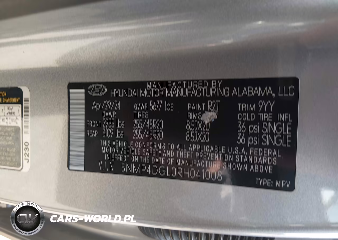2024 Hyundai Santa Fe Limited VIN:5NMP4DGL0RH041008 - 9