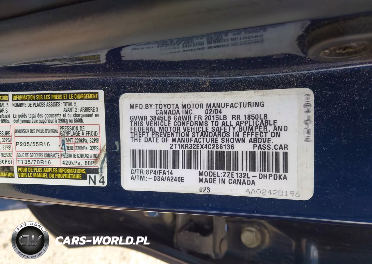 2004 Toyota Matrix Standard VIN:2T1KR32EX4C286136 - 9