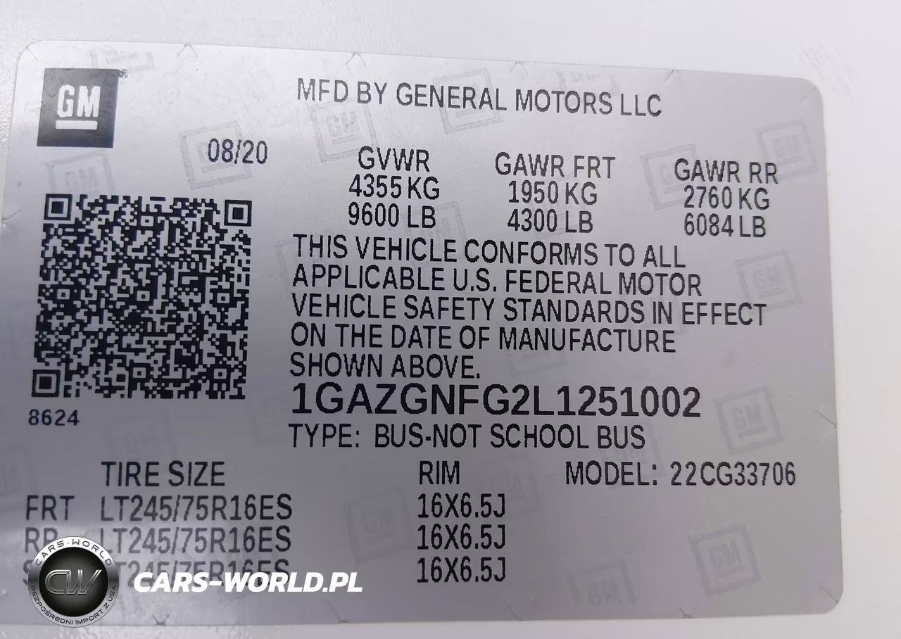 2020 Chevrolet Express Passenger Rwd 3500 Extended Wheelbase Ls VIN:1GAZGNFG2L1251002 - 9