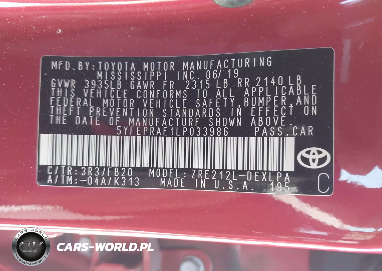2020 Toyota Corolla Le VIN:5YFEPRAE1LP033986 - 9