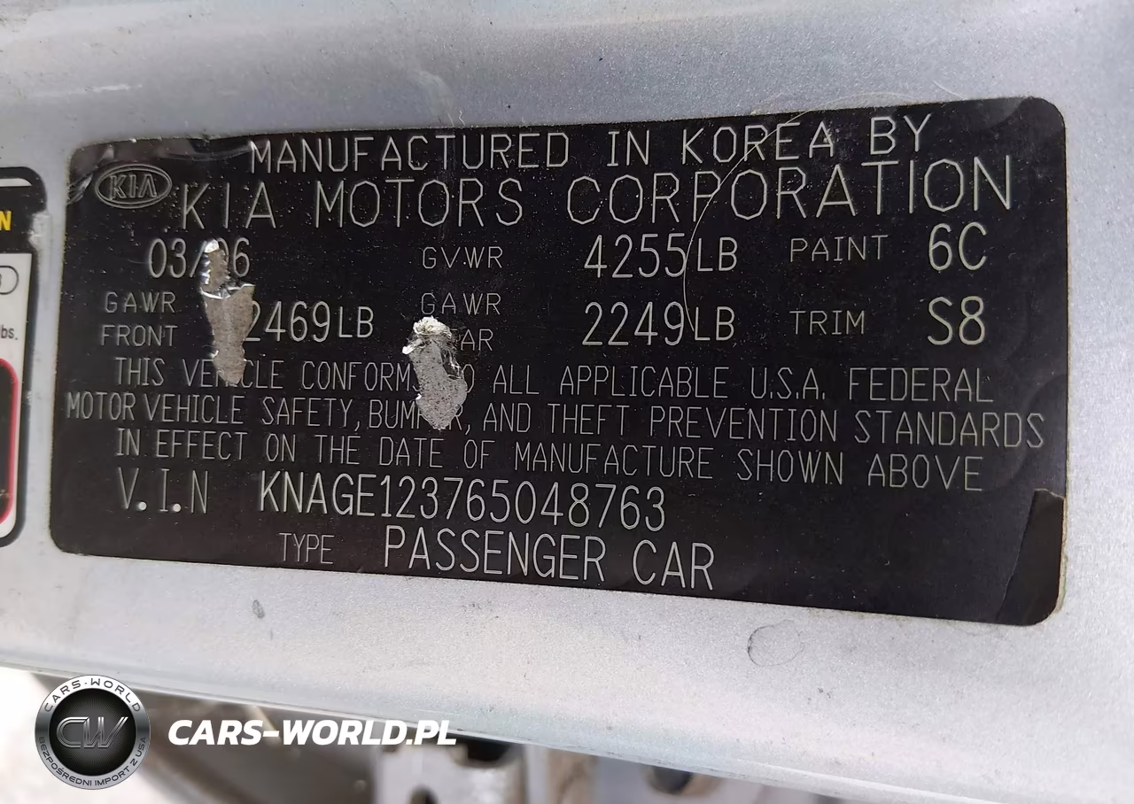 2006 Kia Optima Ex (New)-Lx (New) VIN:KNAGE123765048763 - 9