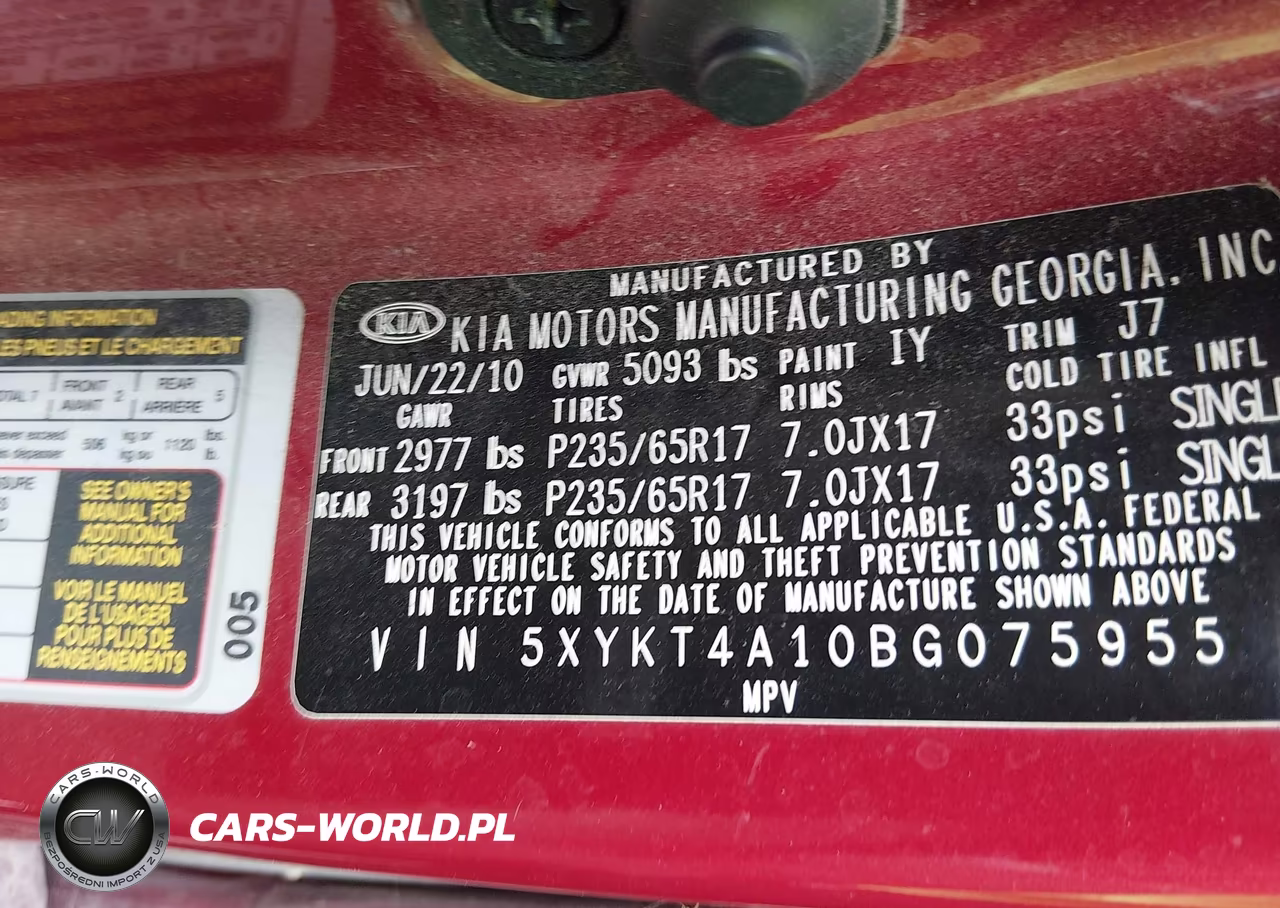 2011 Kia Sorento Lx VIN:5XYKT4A10BG075955 - 9