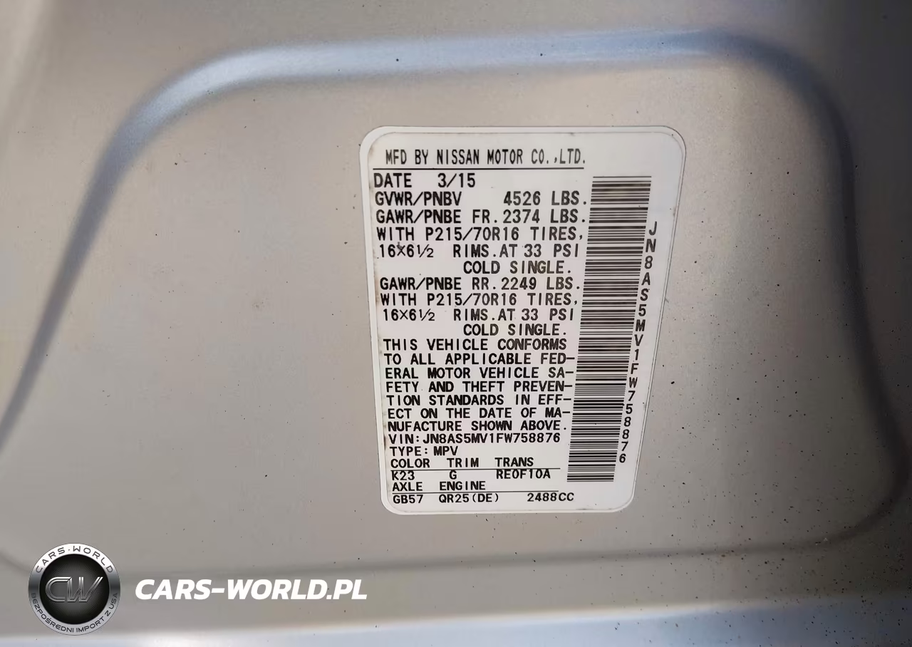 2015 Nissan Rogue Select S VIN:JN8AS5MV1FW758876 - 9