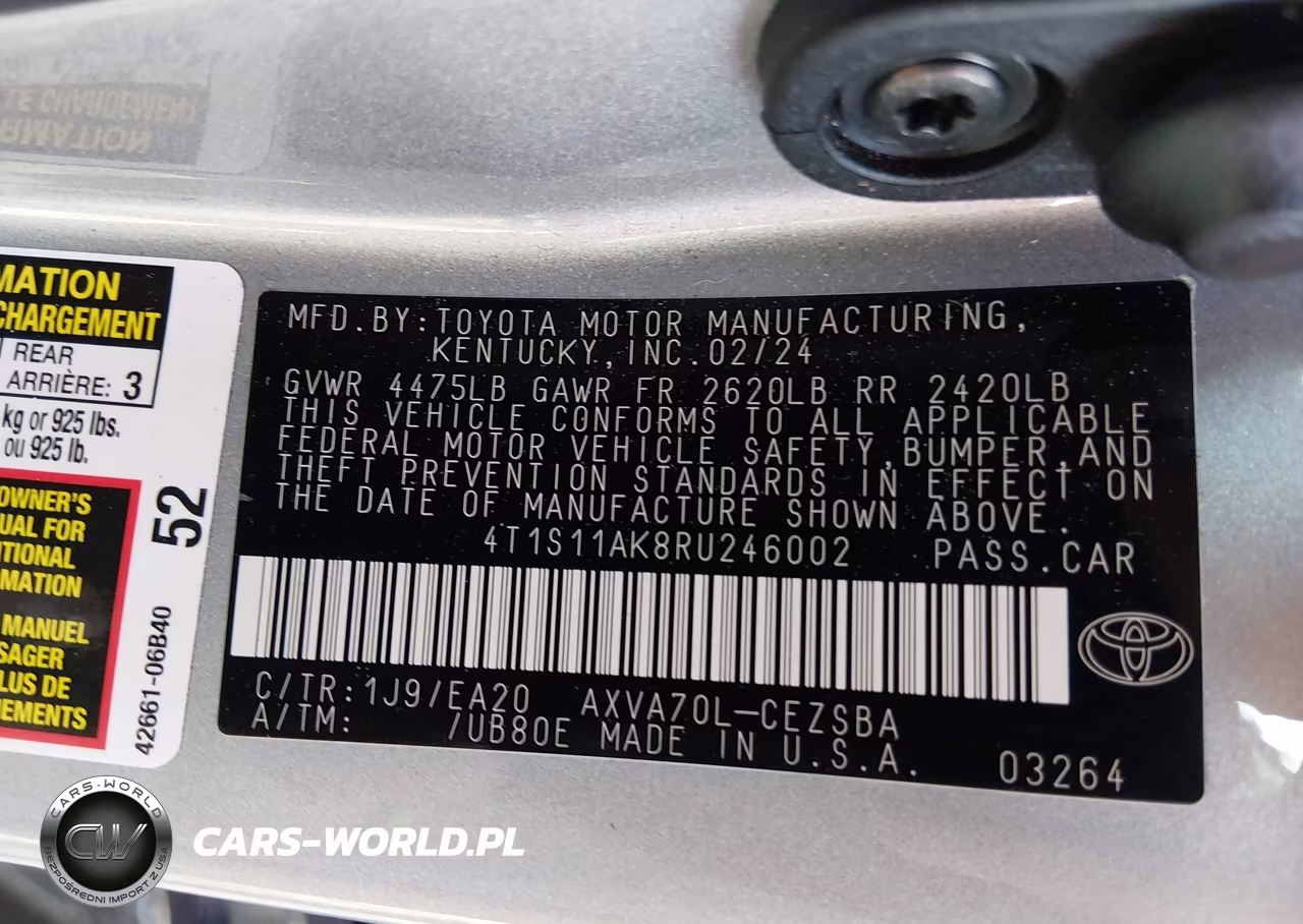2024 Toyota Camry Se VIN:4T1S11AK8RU246002 - 9
