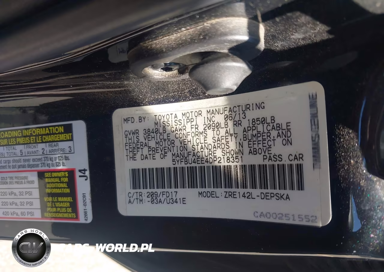 2013 Toyota Corolla S VIN:5YFBU4EE4DP218351 - 9