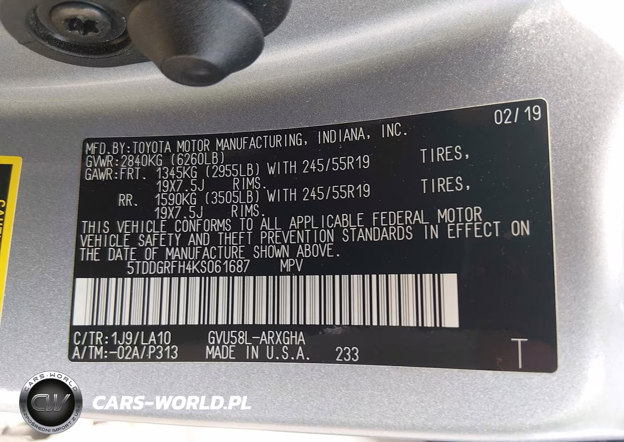 2019 Toyota Highlander Hybrid Limited Platinum VIN:5TDDGRFH4KS061687 - 9