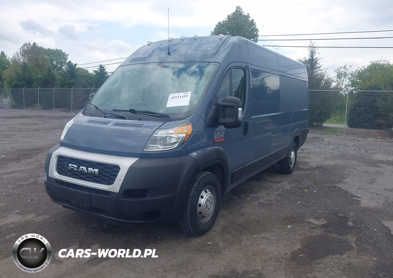 2019 Ram Promaster 3500 Cargo Van High Roof 159 Wb Ext VIN:3C6URVJG8KE551438 - 2