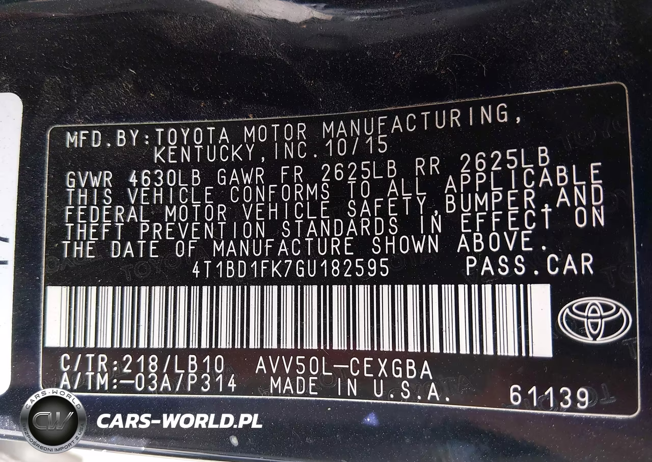 2016 Toyota Camry Hybrid Xle VIN:4T1BD1FK7GU182595 - 9