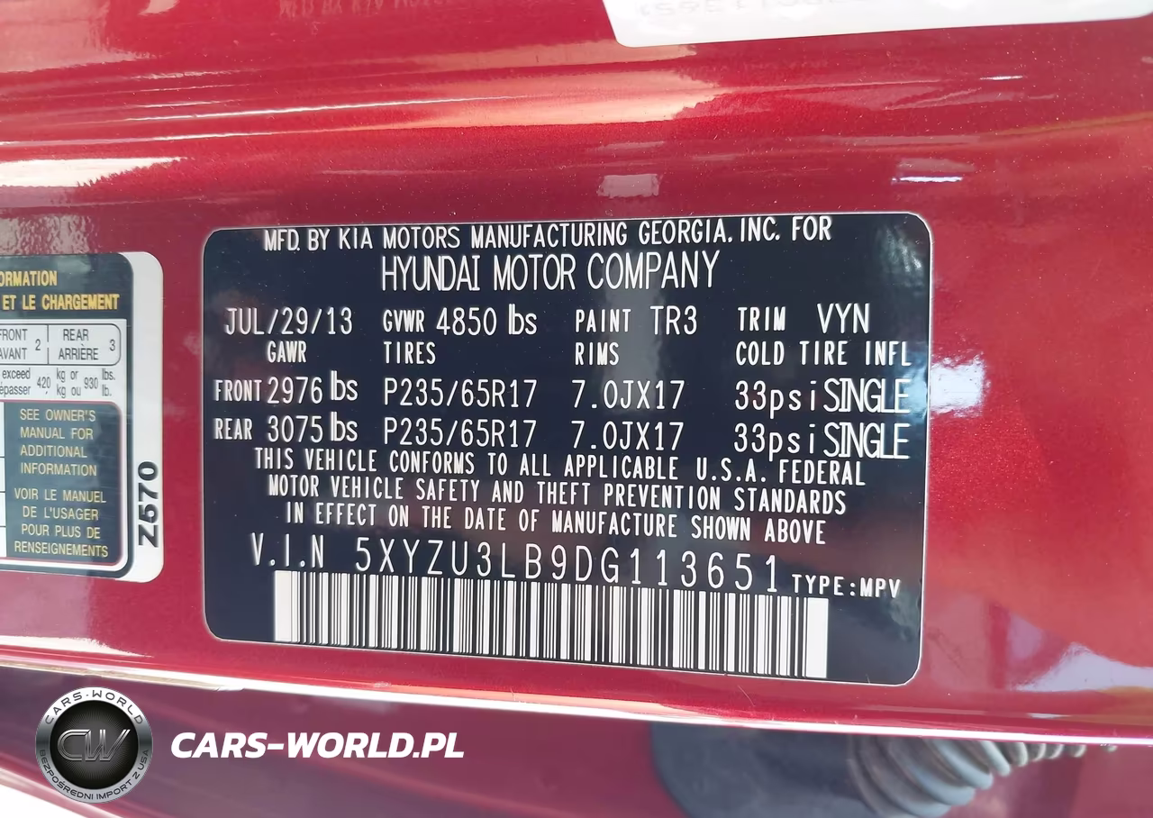 2013 Hyundai Santa Fe Sport VIN:5XYZU3LB9DG113651 - 9