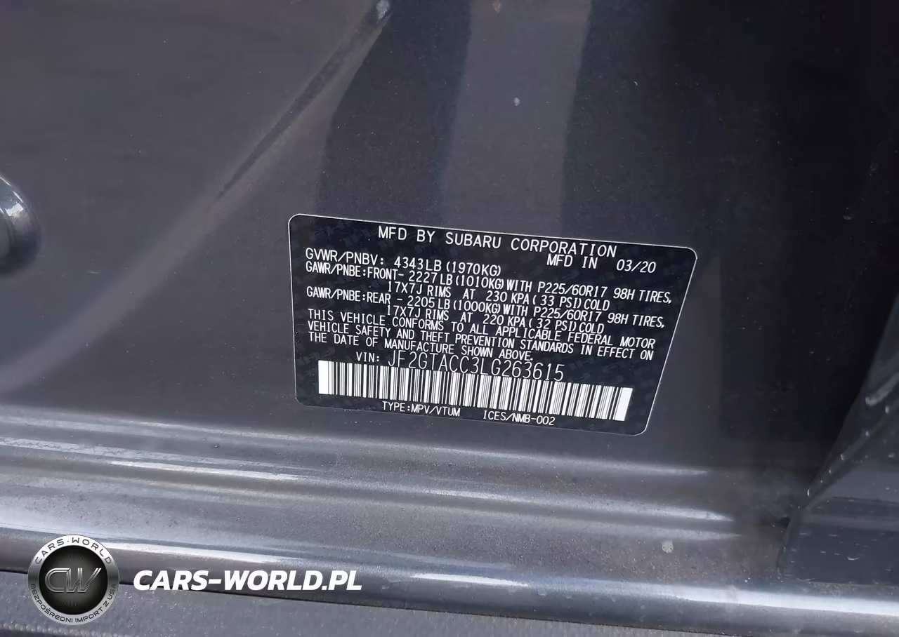 2020 Subaru Crosstrek Premium VIN:JF2GTACC3LG263615 - 9