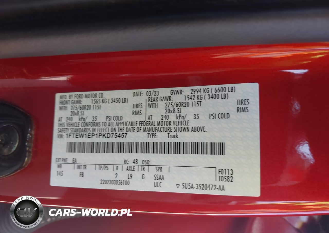 2023 Ford F150 Supercrew VIN:1FTEW1EP1PKD75457 - 9