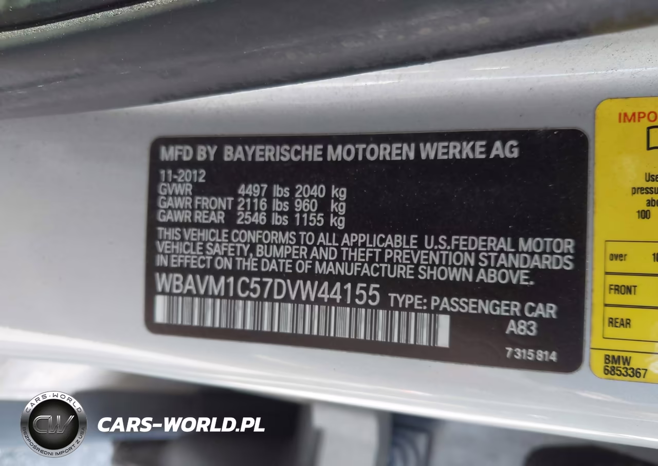 2013 BMW X1 Sdrive28I VIN:WBAVM1C57DVW44155 - 9