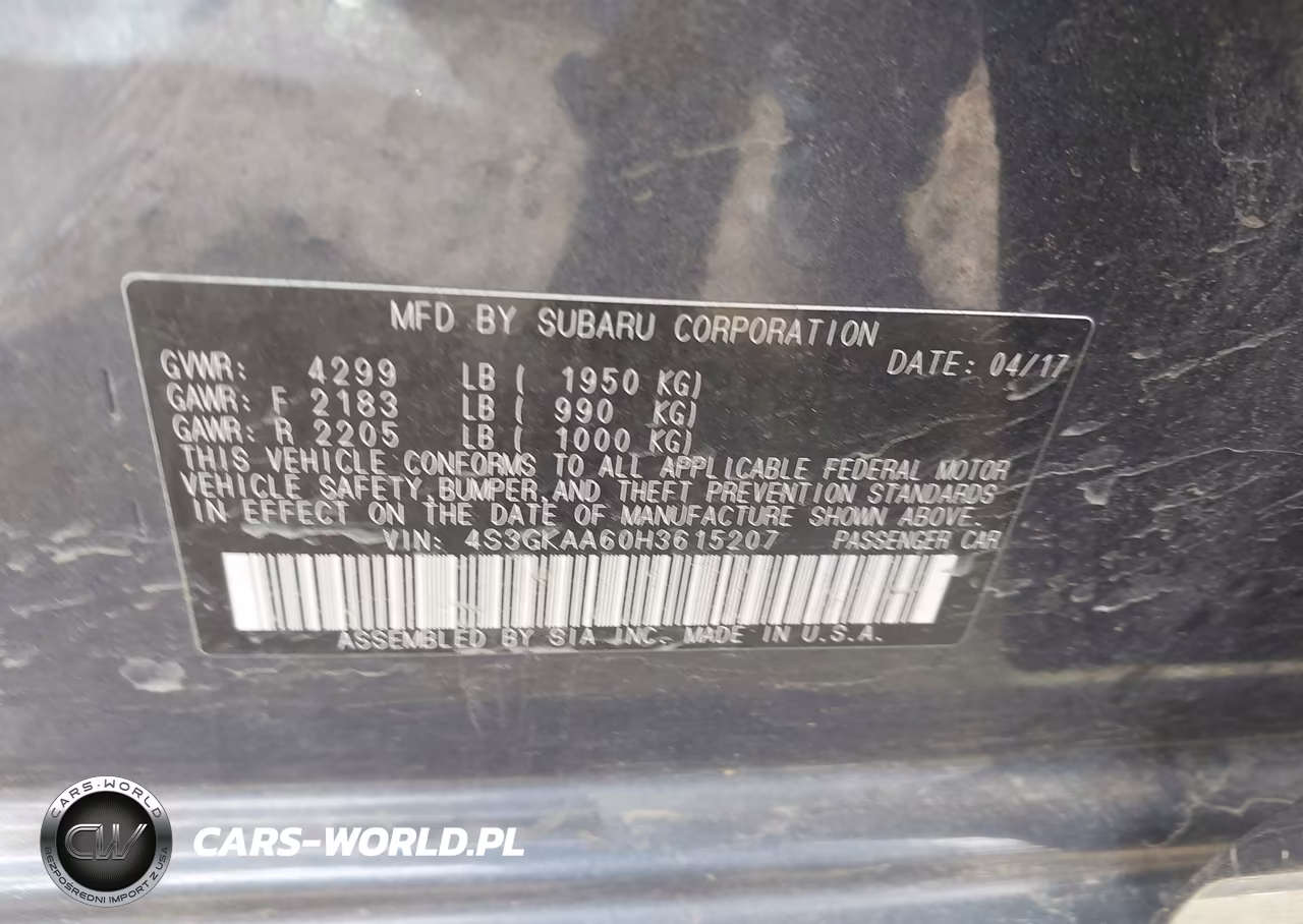 2017 Subaru Impreza 2.0I VIN:4S3GKAA60H3615207 - 9