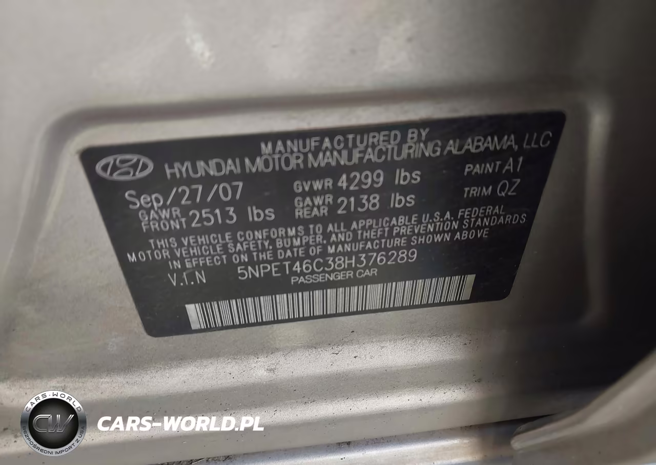 2008 Hyundai Sonata Gls VIN:5NPET46C38H376289 - 9