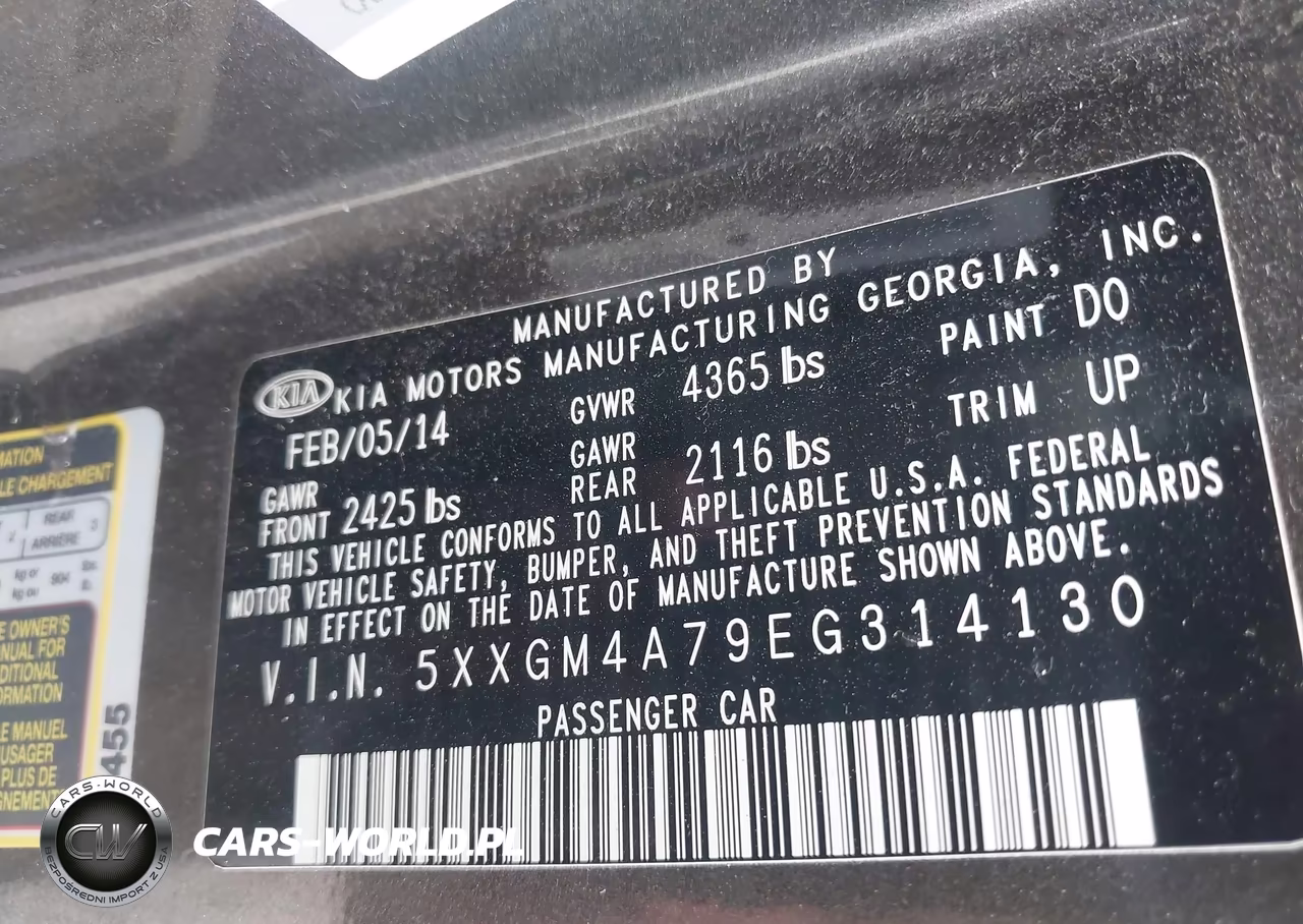 2014 Kia Optima Lx VIN:5XXGM4A79EG314130 - 9