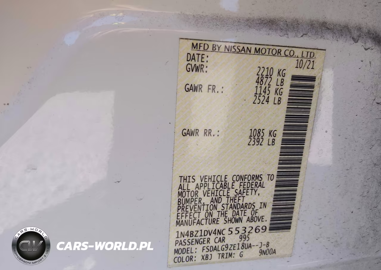 2022 Nissan Leaf Sl Plus 62 Kwh VIN:1N4BZ1DV4NC553269 - 9