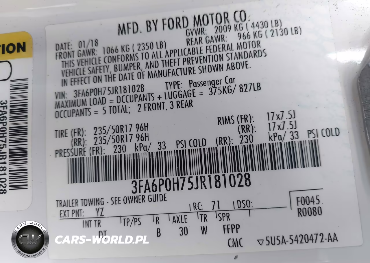 2018 Ford Fusion Se VIN:3FA6P0H75JR181028 - 9