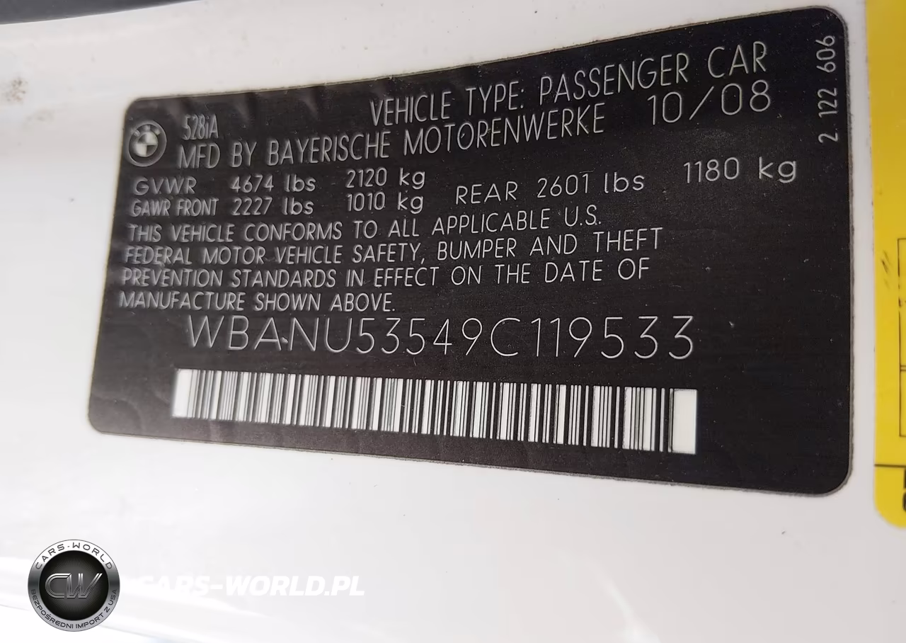 2009 BMW 528I VIN:WBANU53549C119533 - 9
