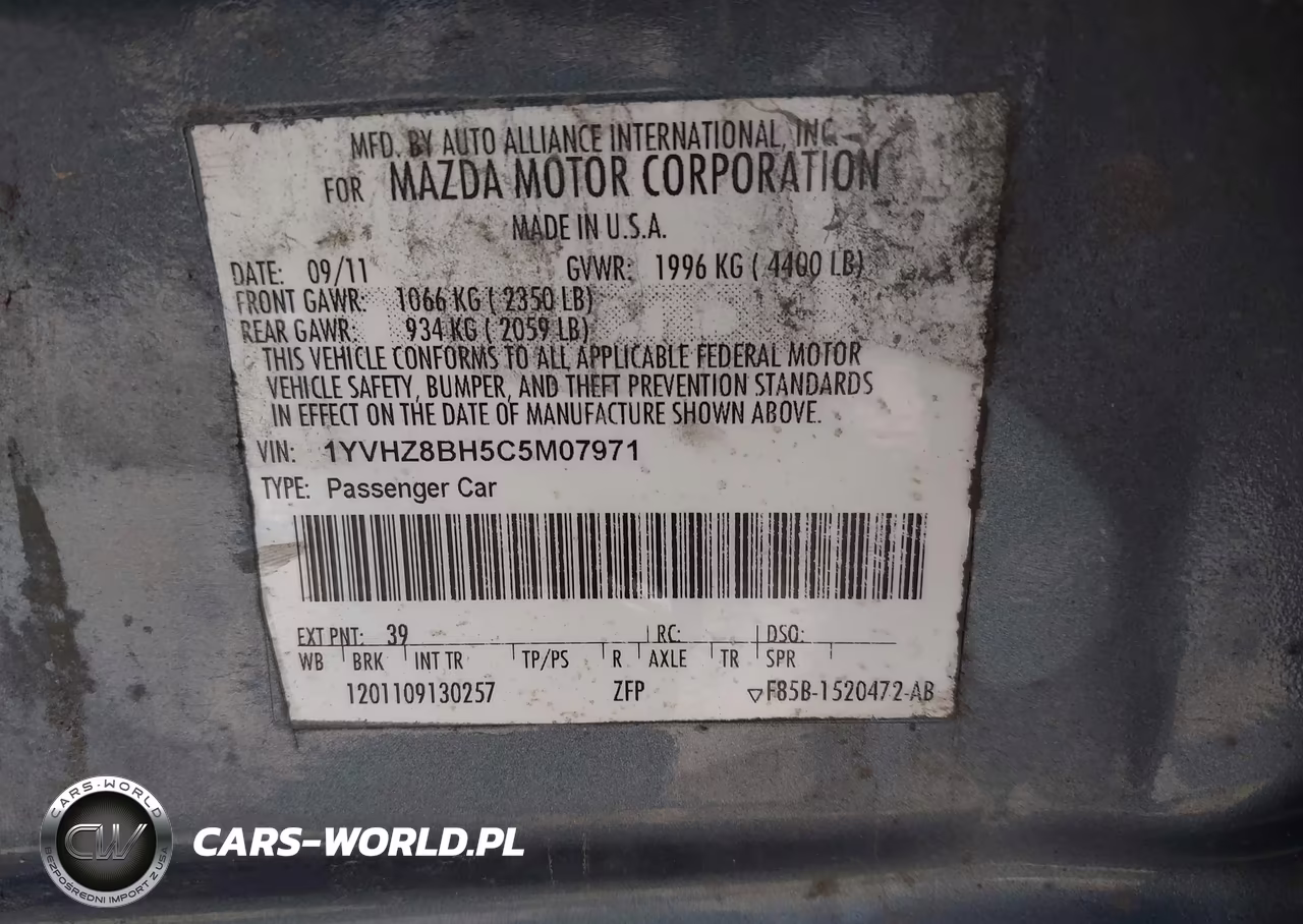 2012 Mazda Mazda6 I Sport VIN:1YVHZ8BH5C5M07971 - 9
