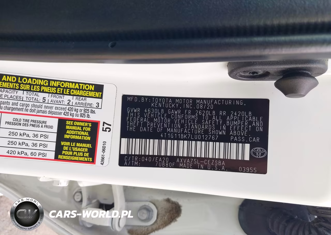 2020 Toyota Camry Se Awd VIN:4T1G11BK7LU012767 - 9