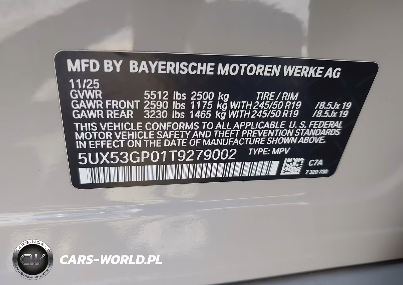 2026 BMW X3 30 xDrive VIN:5UX53GP01T9279002 - 9