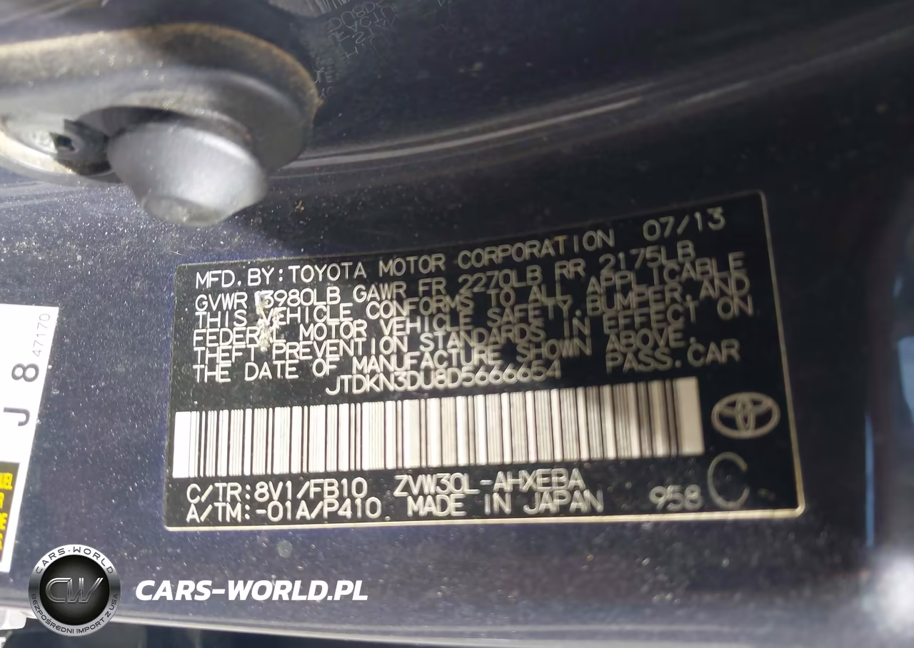 2013 Toyota Prius VIN:JTDKN3DU8D5666654 - 9