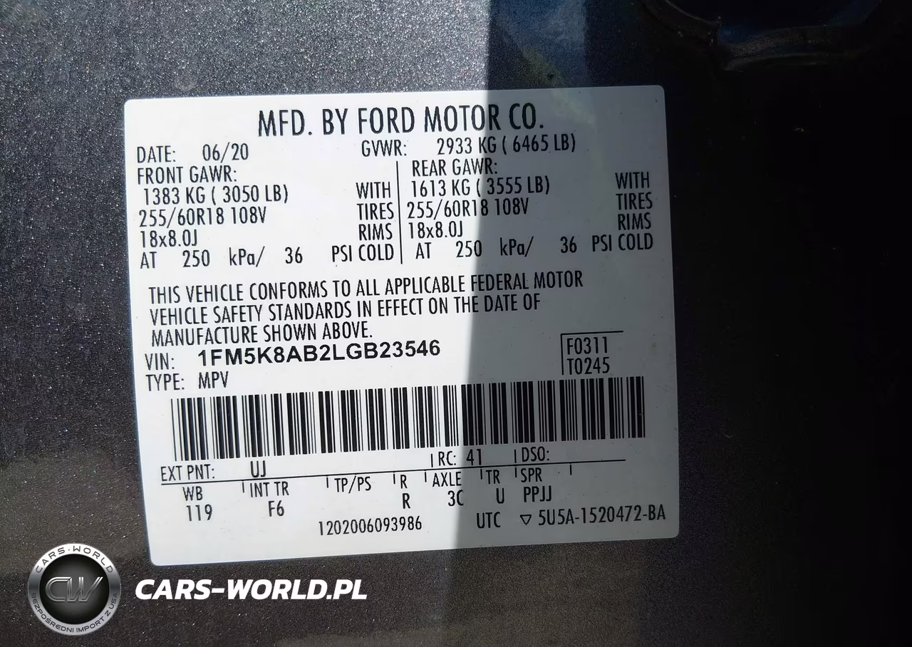 2020 Ford Police Interceptor Utility VIN:1FM5K8AB2LGB23546 - 9