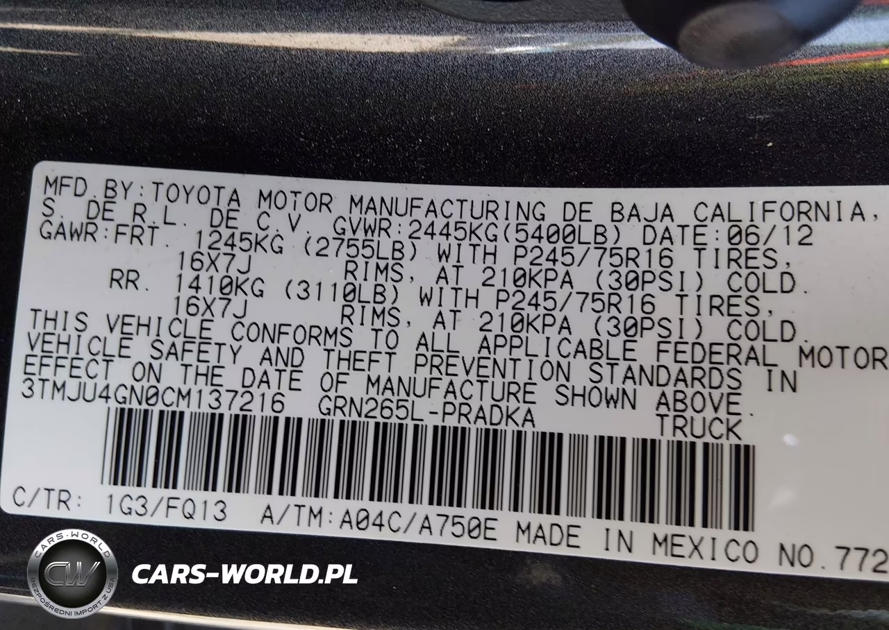 2012 Toyota Tacoma Prerunner V6 VIN:3TMJU4GN0CM137216 - 9