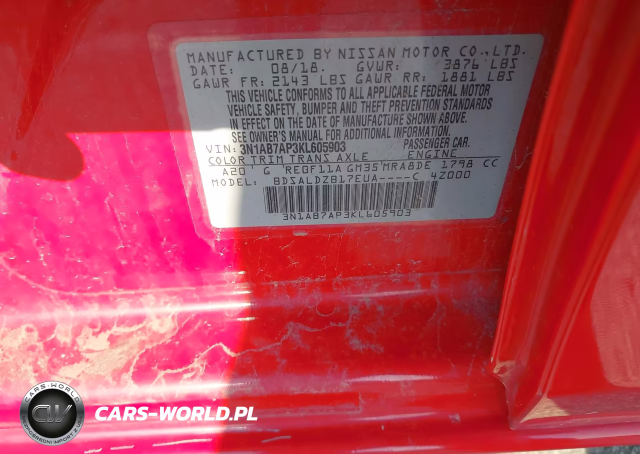 2019 Nissan Sentra Sv VIN:3N1AB7AP3KL605903 - 9