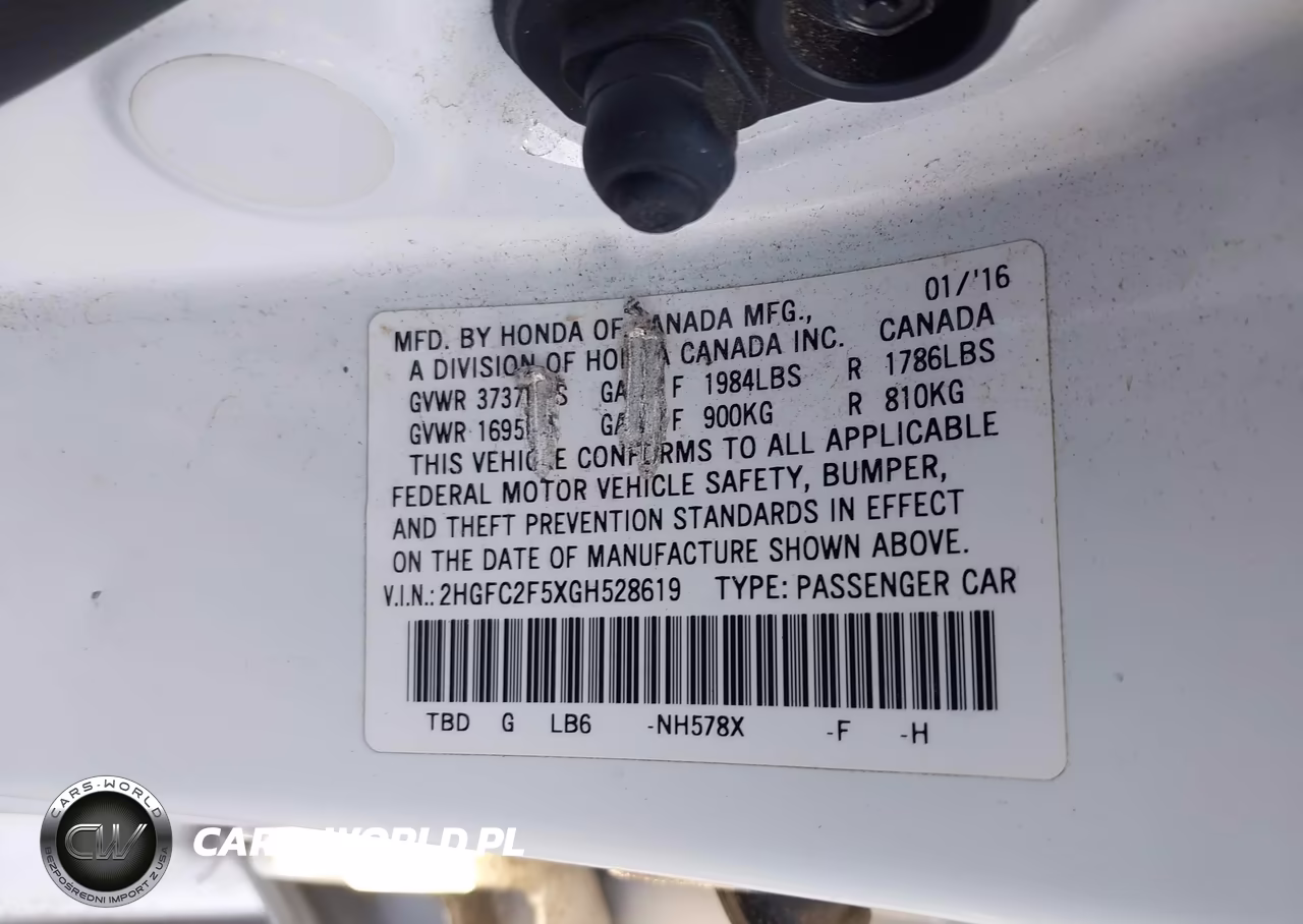2016 Honda Civic Lx VIN:2HGFC2F5XGH528619 - 9