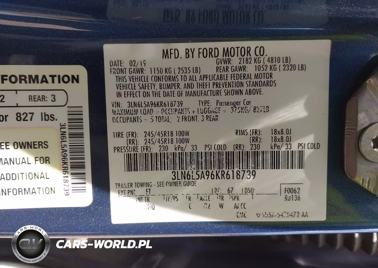 2019 Lincoln Mkz Standard VIN:3LN6L5A96KR618739 - 9