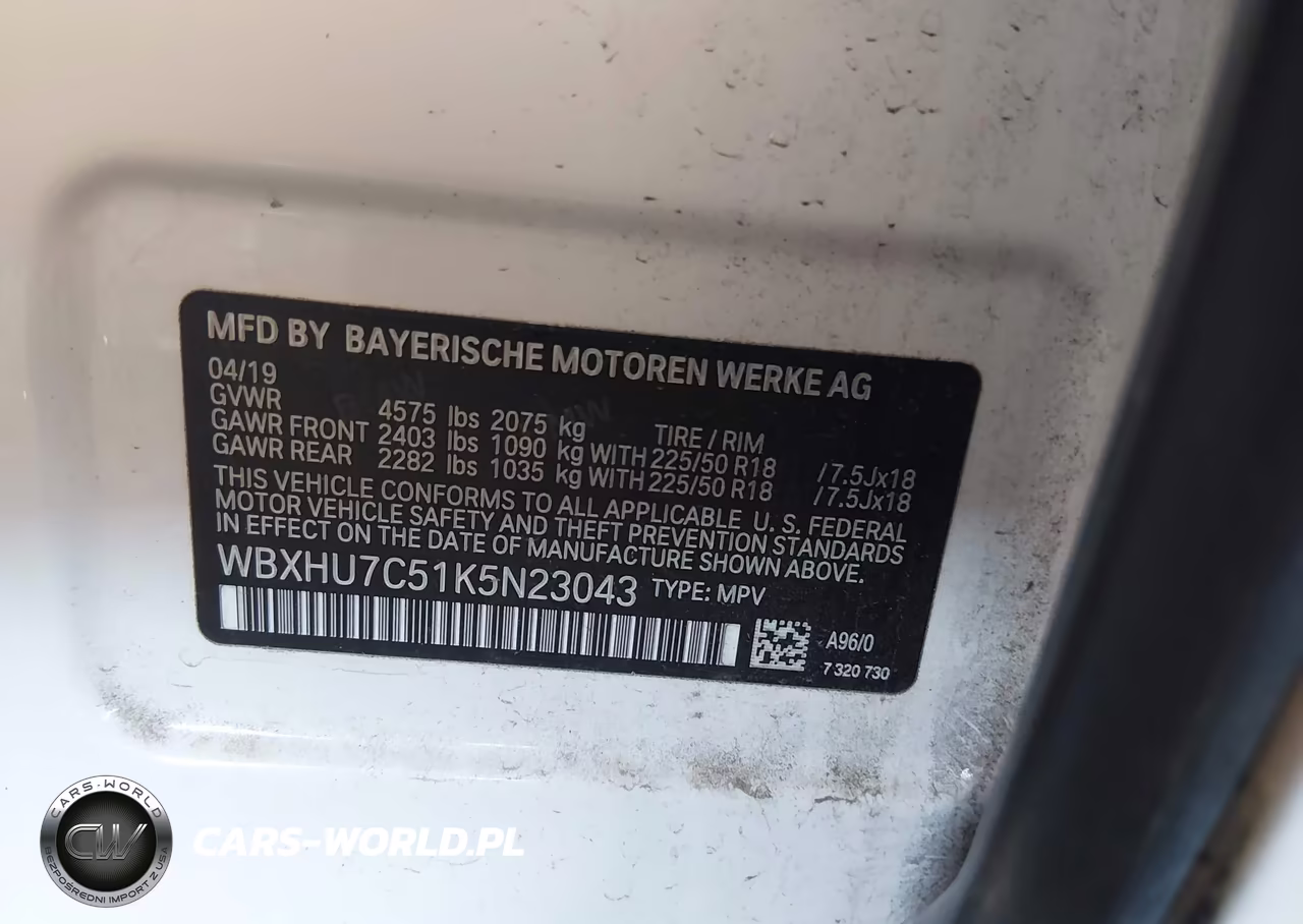 2019 BMW X1 Sdrive28I VIN:WBXHU7C51K5N23043 - 9