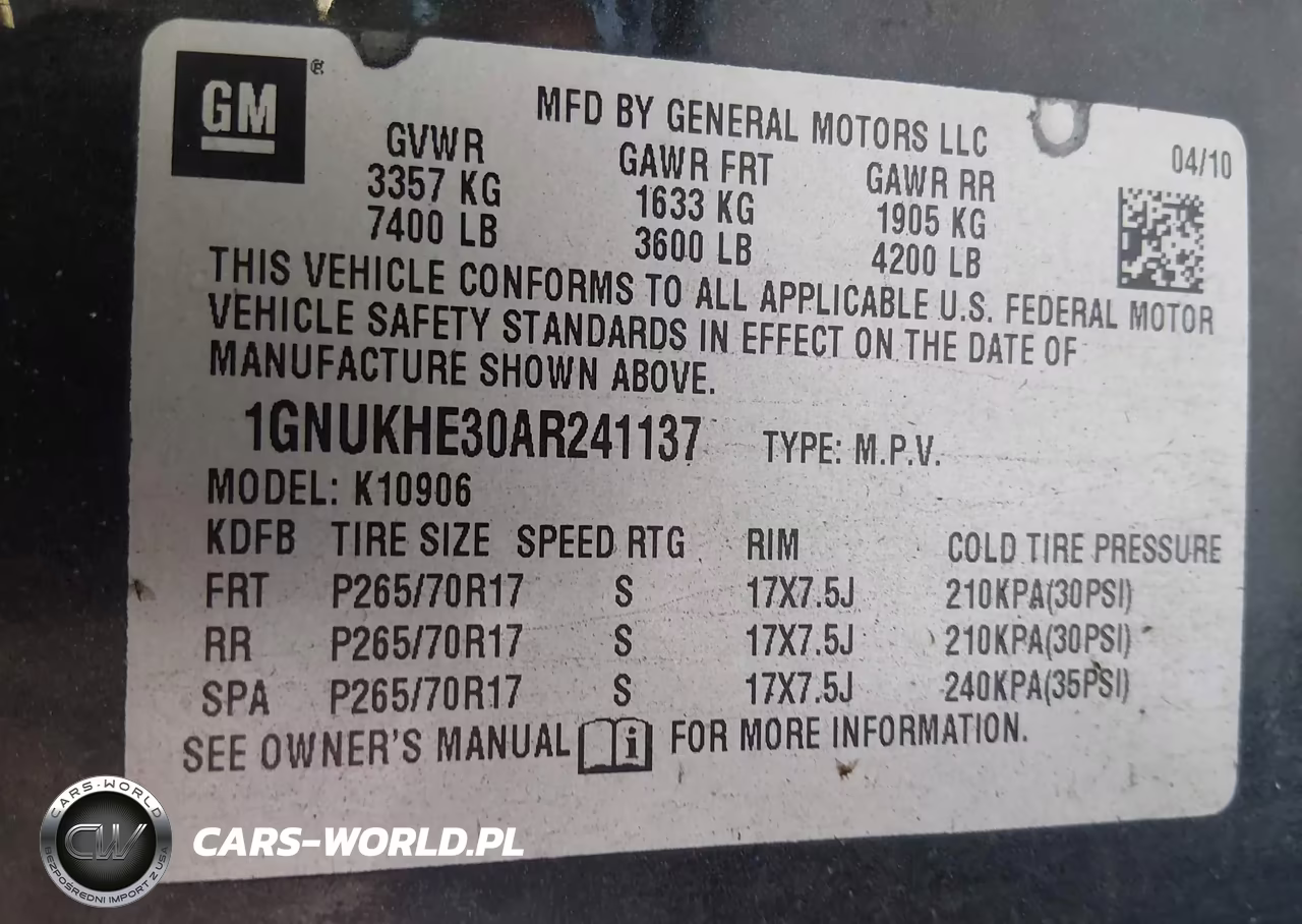 2010 Chevrolet Suburban 1500 Ls VIN:1GNUKHE30AR241137 - 9
