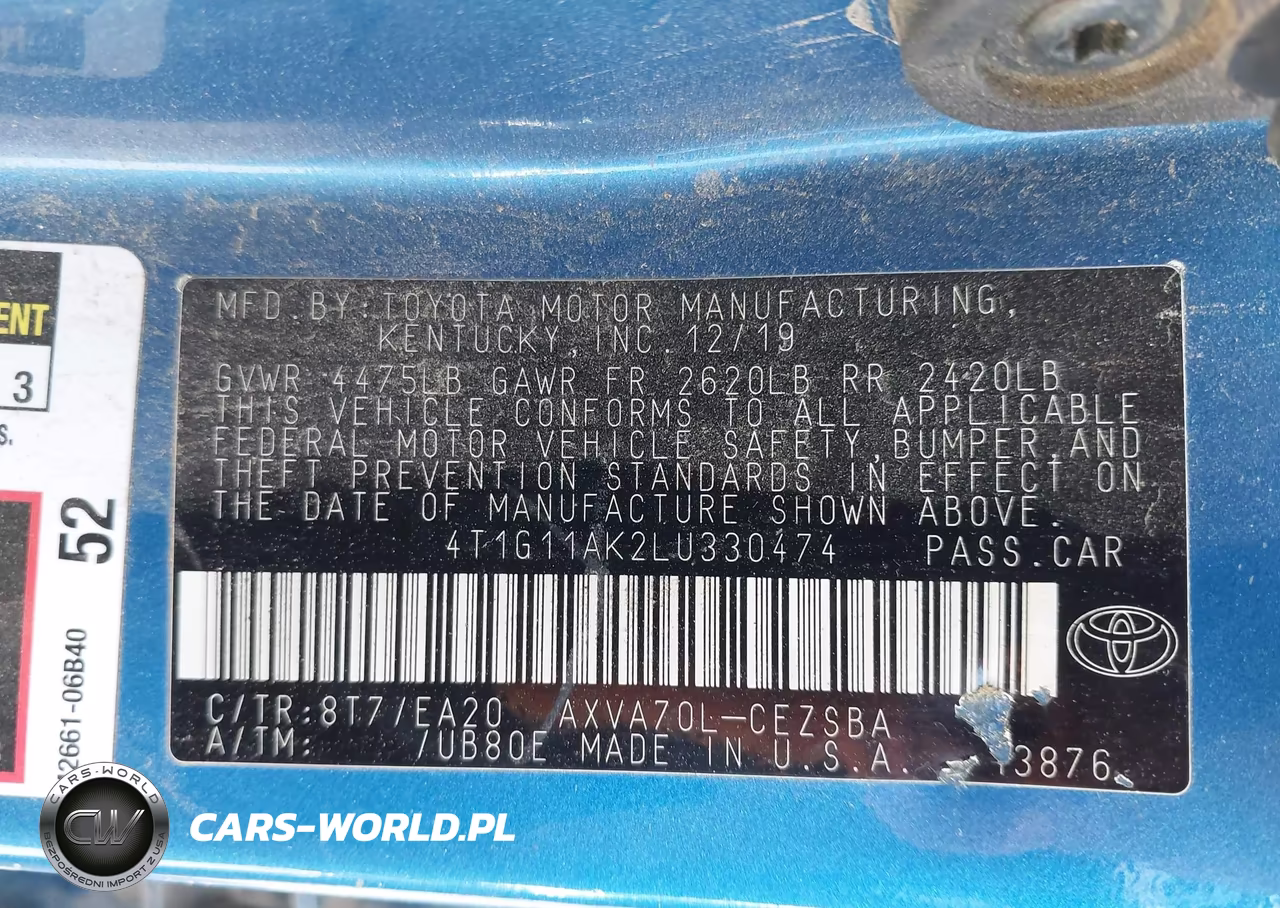 2020 Toyota Camry Se VIN:4T1G11AK2LU330474 - 9