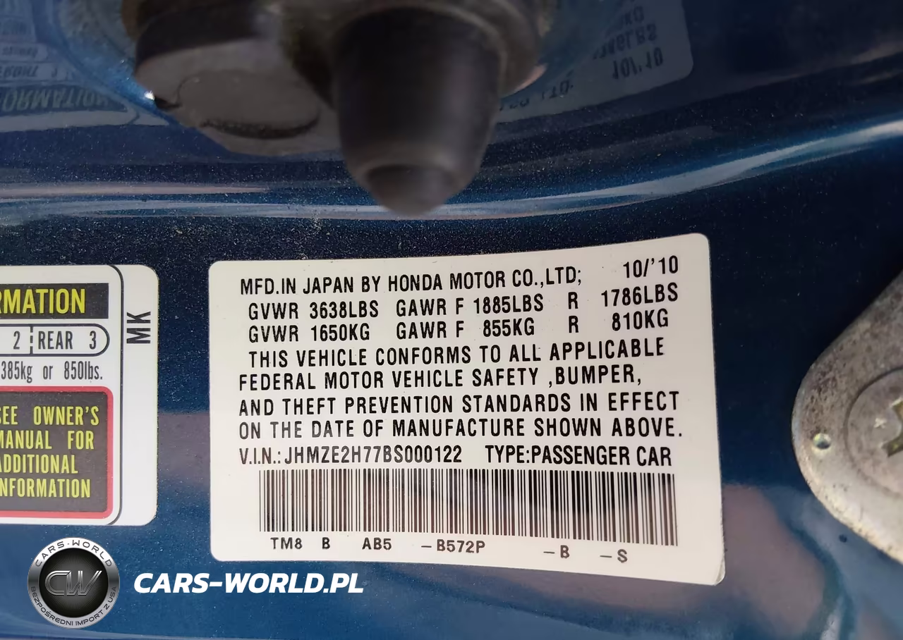 2011 Honda Insight Ex VIN:JHMZE2H77BS000122 - 9