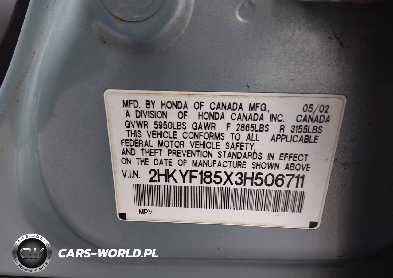 2003 Honda Pilot Ex-L VIN:2HKYF185X3H506711 - 9