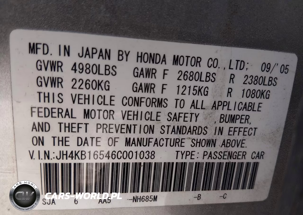 2006 Acura Rl 3.5 VIN:JH4KB16546C001038 - 9