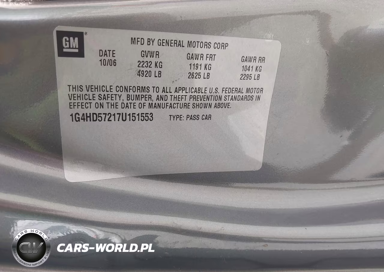 2007 Buick Lucerne Cxl VIN:1G4HD57217U151553 - 9