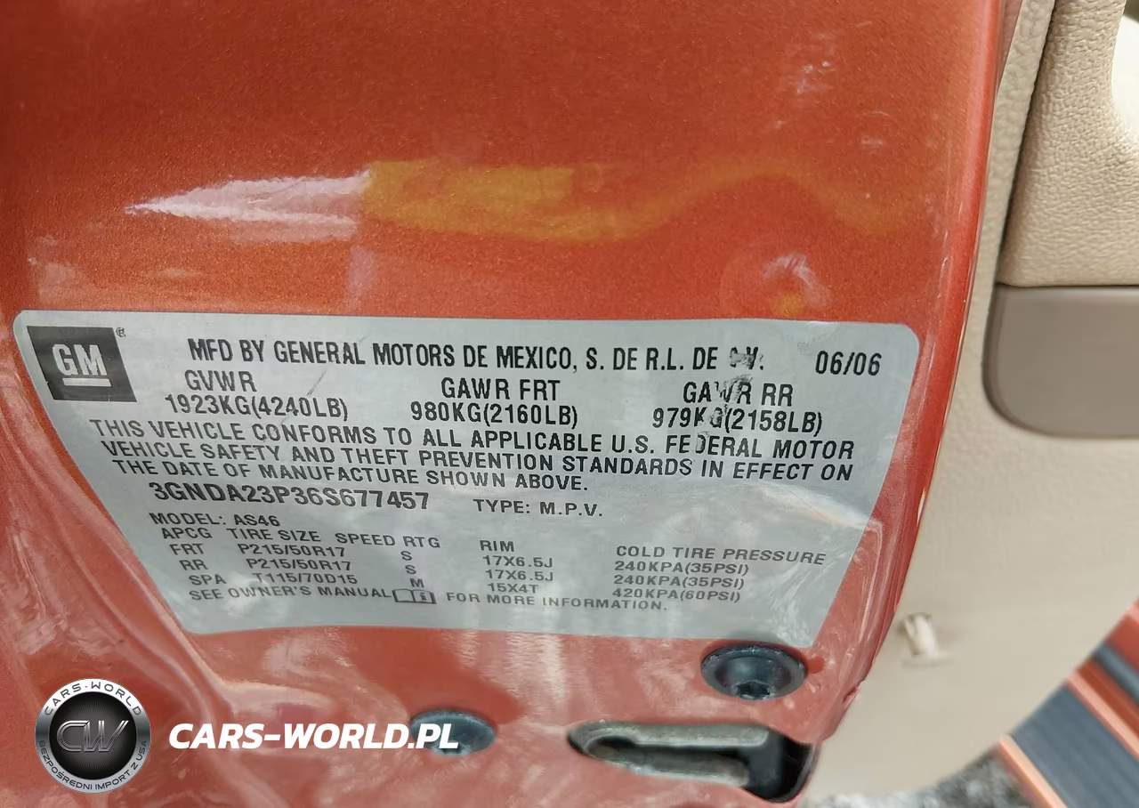2006 Chevrolet Hhr Lt VIN:3GNDA23P36S677457 - 9
