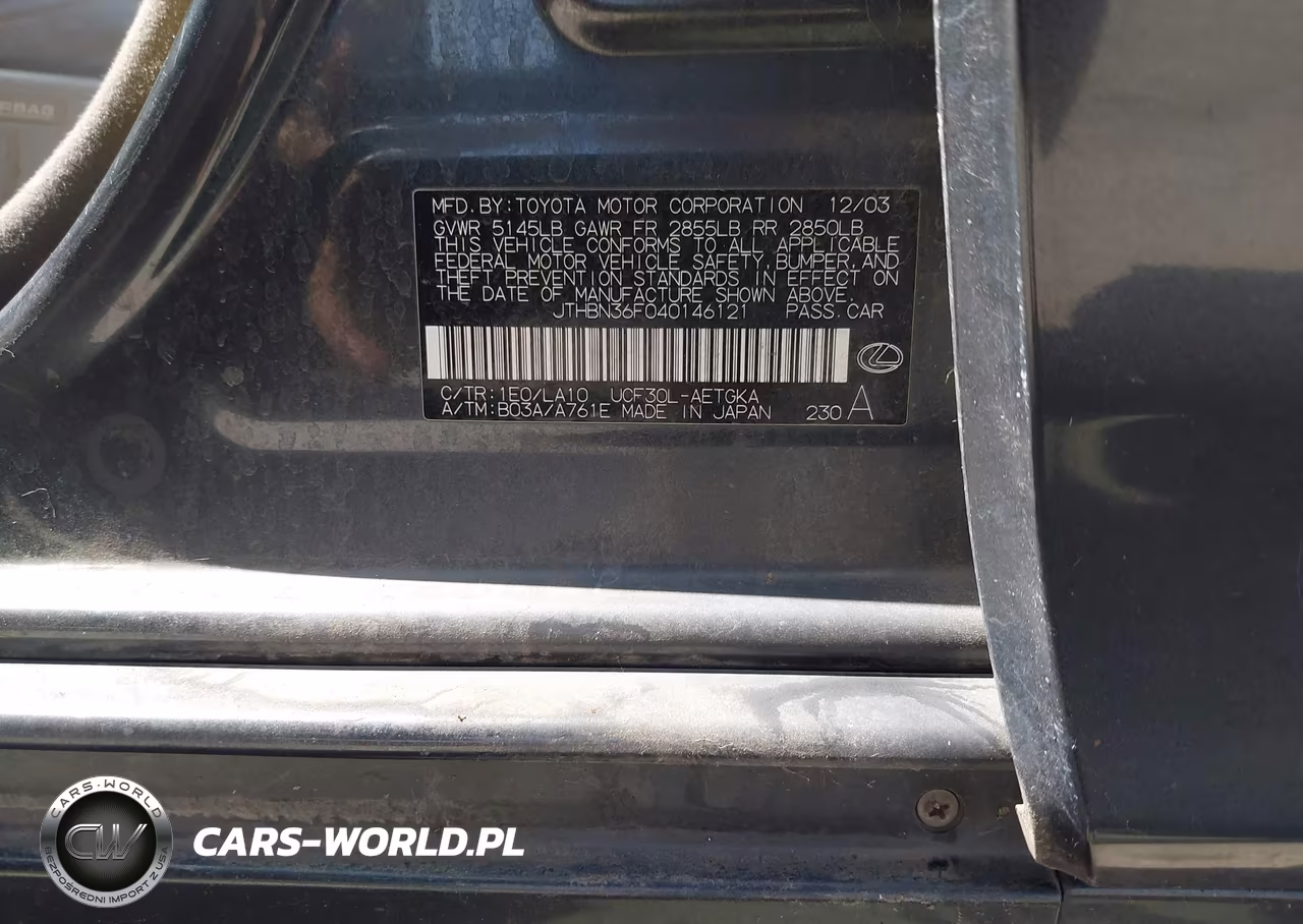 2004 Lexus Ls 430 VIN:JTHBN36F040146121 - 9