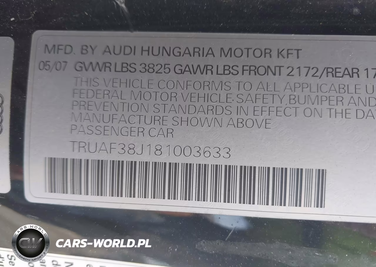 2008 Audi Tt 2.0T VIN:TRUAF38J181003633 - 9